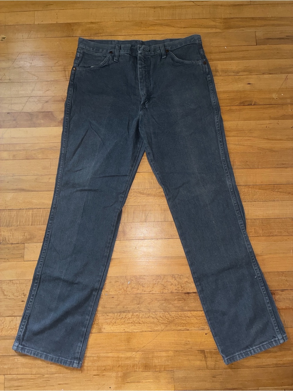 Wrangler Gray Denim Jeans - 100% Cotton, Size: 36x32